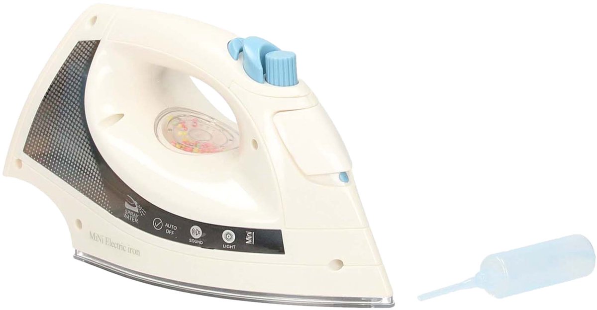 Strijkijzer speelgoed blauw met licht en geluid voor kinderen.