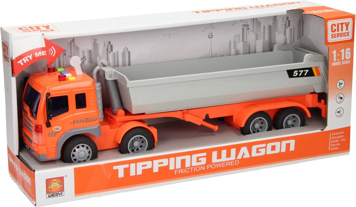 Truck met Afvalcontainer Licht & Geluid