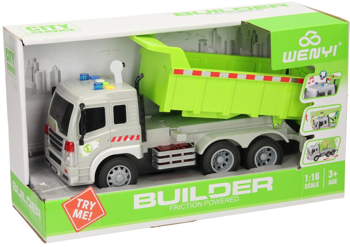 Truck met Kiepwagen met Licht en Geluid