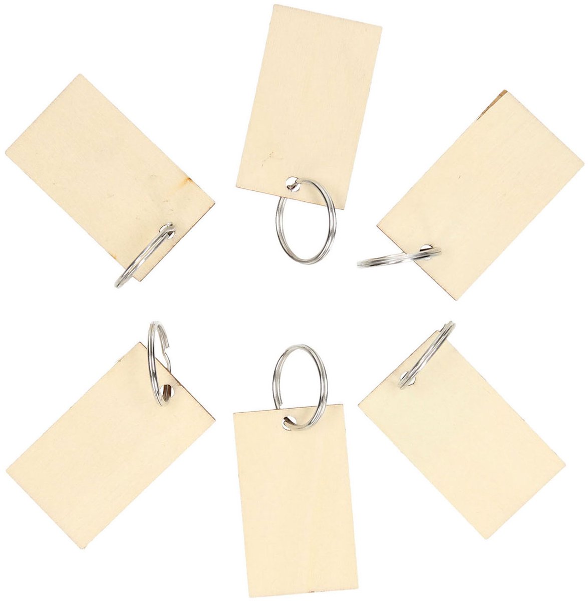 Lobbes Houten Sleutelhangers, 6st.