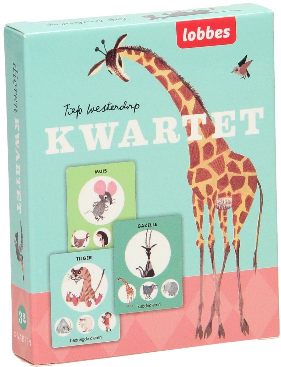 Lobbes Kwartetspel Dieren van Fiep Westendorp