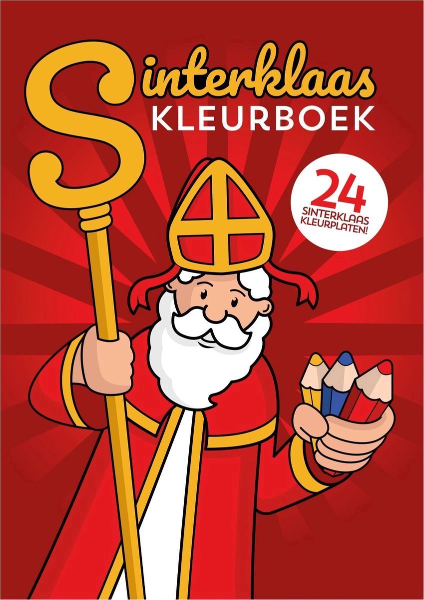 Sinterklaas kleurboek met 24 kleurplaten van Sint en zijn Pieten met paard Ozosnel - Stoomboot om te kleuren voor kinderen / kleuters (Feestdagen 5 december cadeau idee, schoencadeau!)