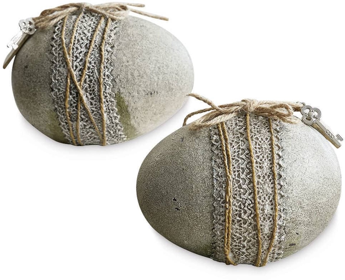 LOBERON Paasei set van 2 Réjane grijs