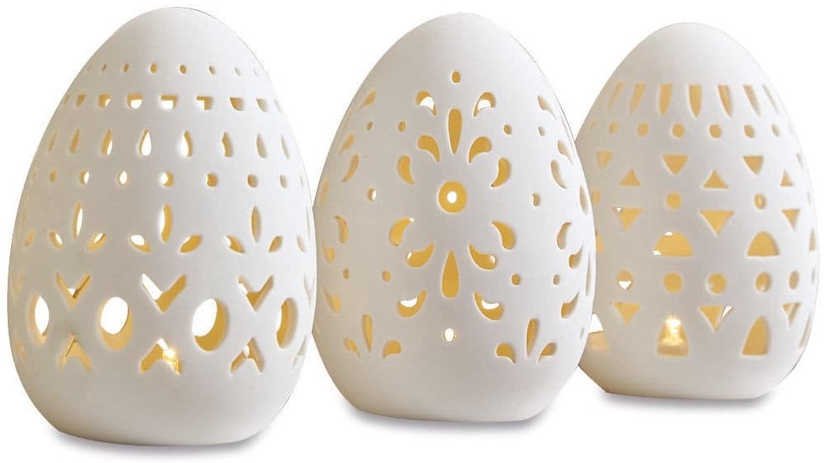 LOBERON Paasei set van 3 Mouna wit