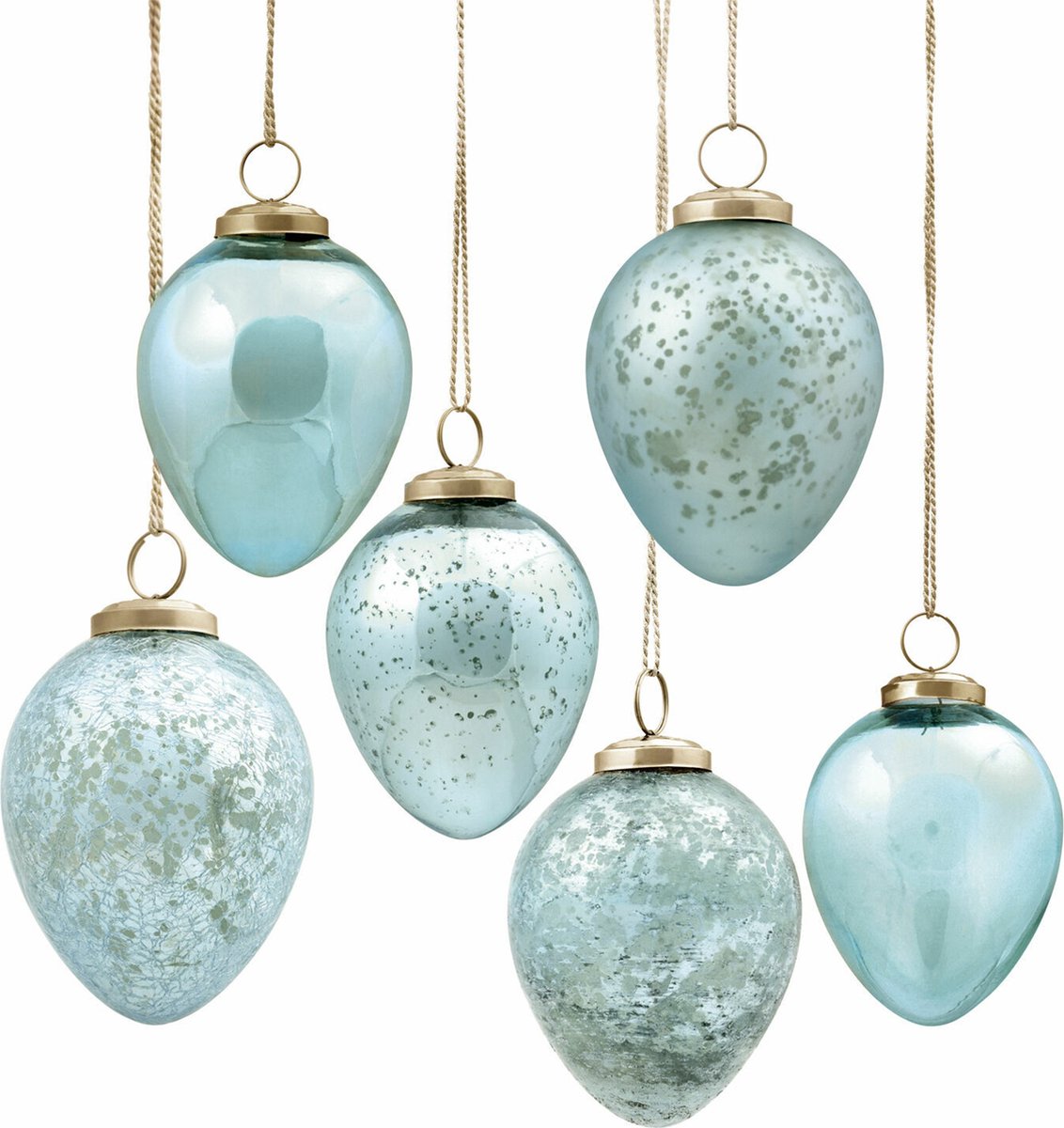 LOBERON Paasei set van 6 Cataleya blauw