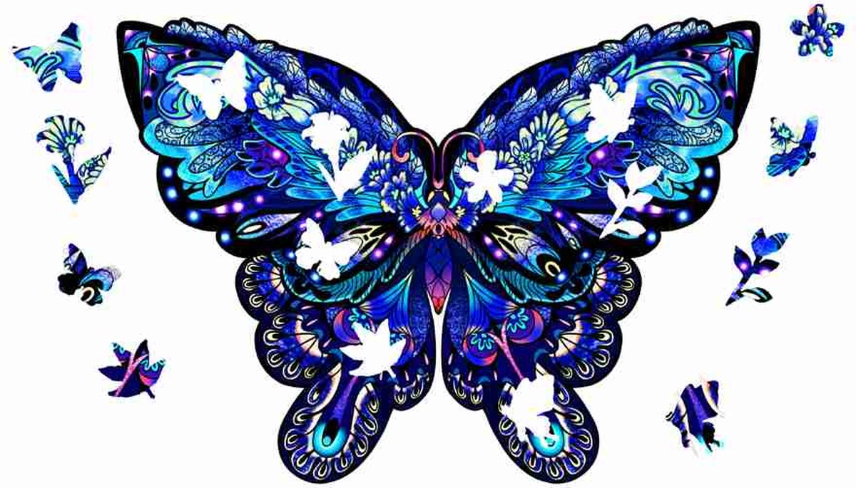 Logica Giochi Mandala Houten Legpuzzel Nachtvlinder/ Butterfly, LG2839, 28x20,4cm
