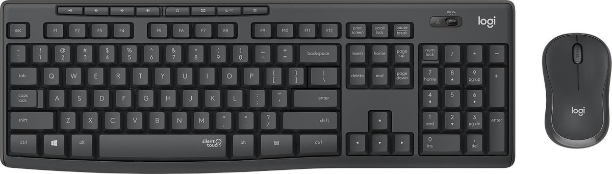 Logitech MK295 Silent - Draadloze muis- en toetsenbordcombinatie - QWERTY US-Layout / Graphite
