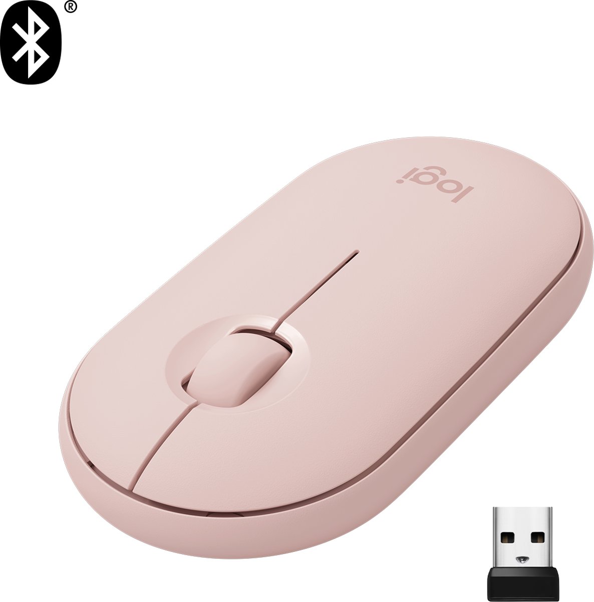 Logitech Pebble M350 - Draadloze Bluetooth Muis - Roze