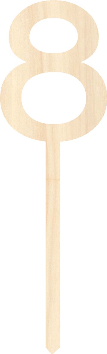 Houten taarttopper / caketopper – cijfer 8 – cake / taart decoratie – feest / verjaardag