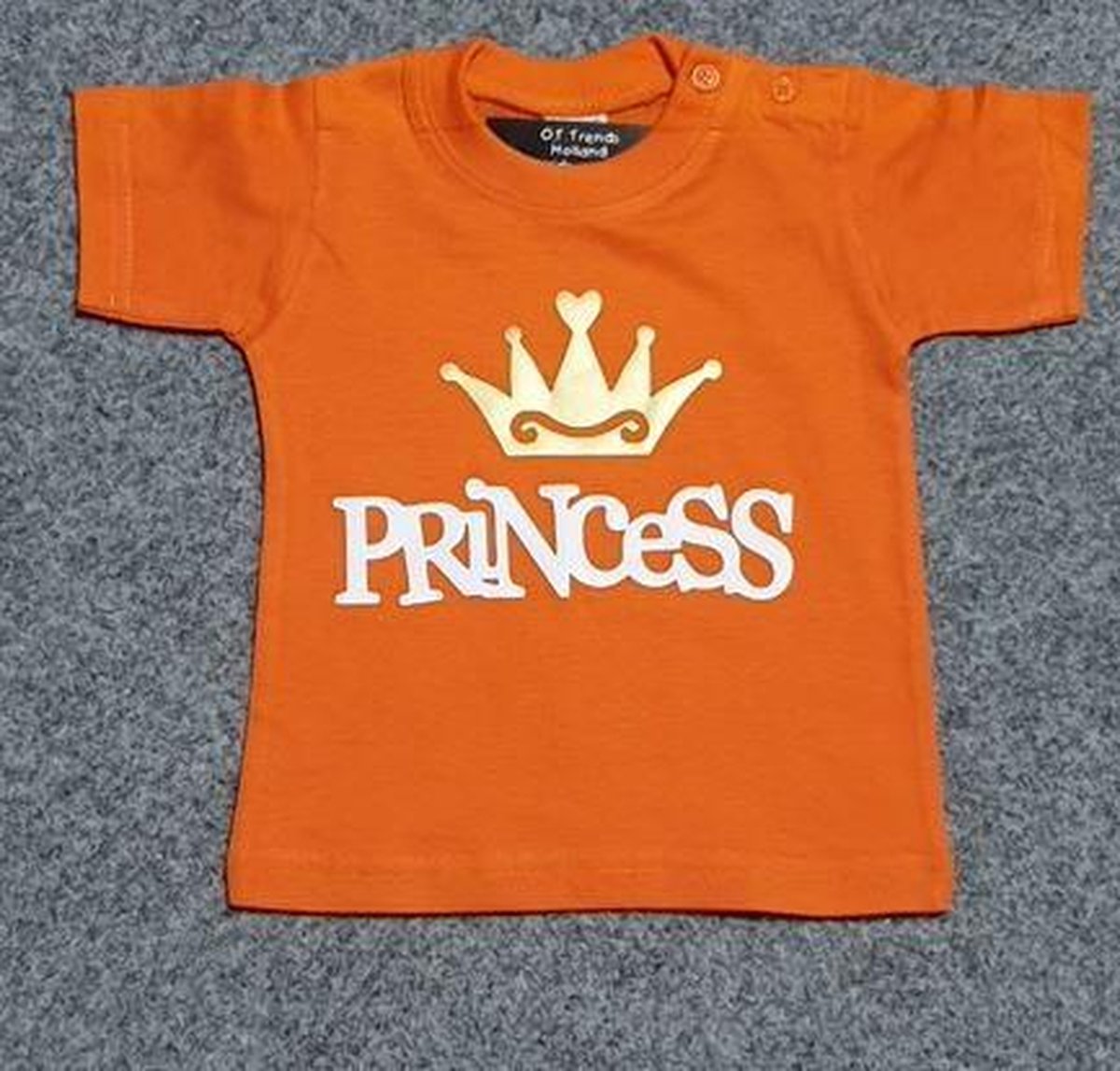 Baby shirt koningsdag met opdruk prinsess maat 80