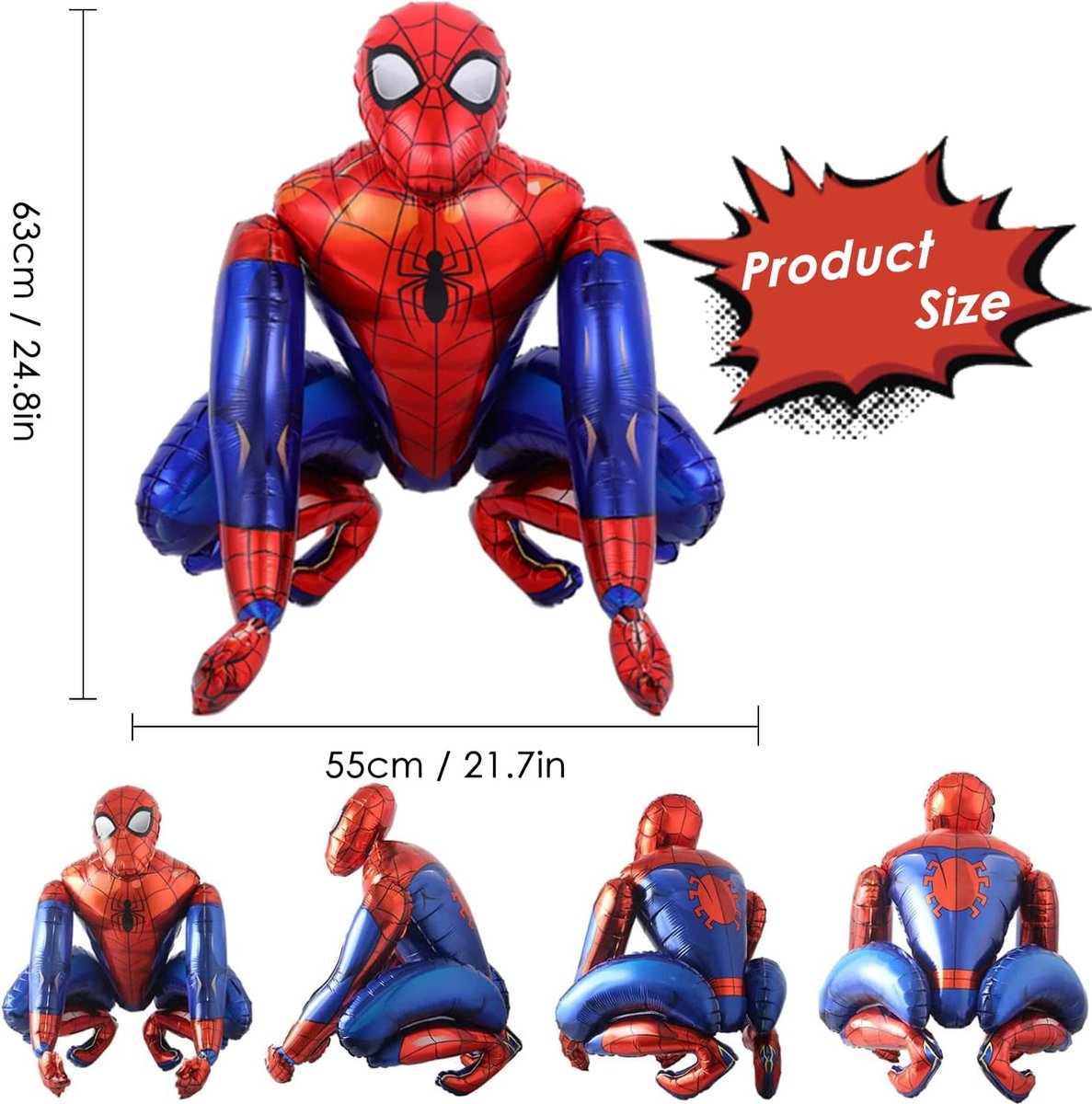Loha-party®Spiderman Balloon-Spiderman XXL Pop-Marvel ballonnen-3D surper