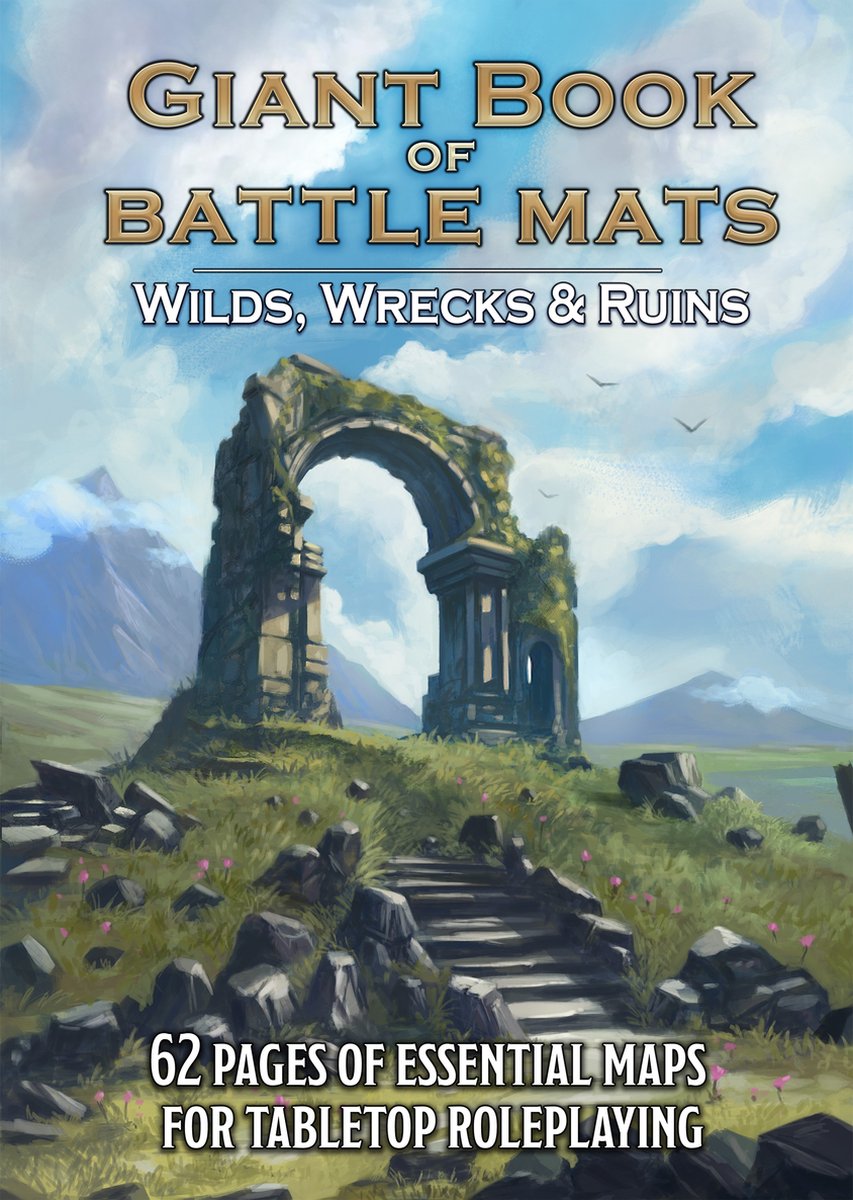 Giant Book of Battle Mats: Wilds, Wrecks & Ruins - RPG Maps