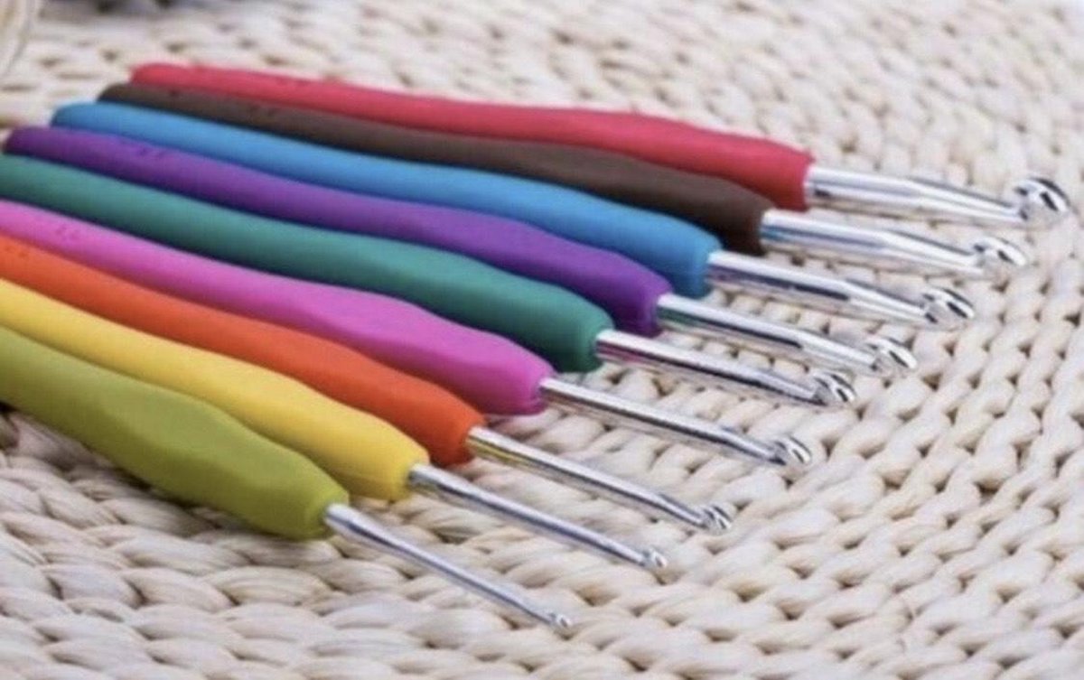 Softgrip Kleurgecodeerde Haaknaalden set 9 stuks - Ergonomisch - Soft grip