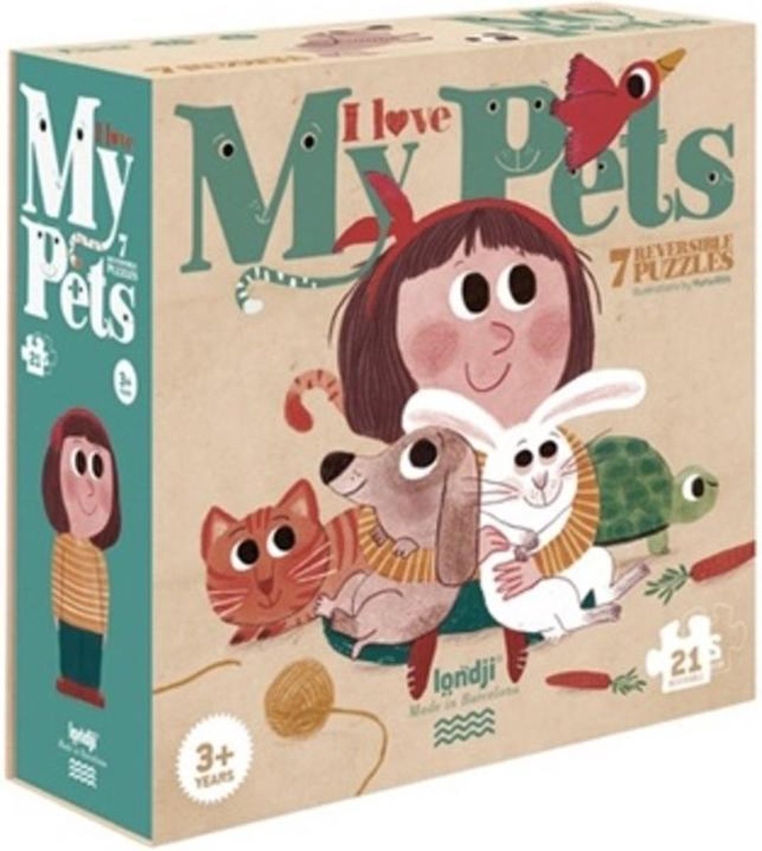 I Love My Pets - Ik hou van mijn huisdieren (7 x 3 dubbelzijdige puzzels)