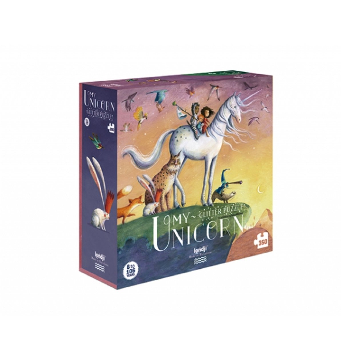 Kinderpuzzel unicorn eenhoorn glitter puzzel 6+ jaar - Londji