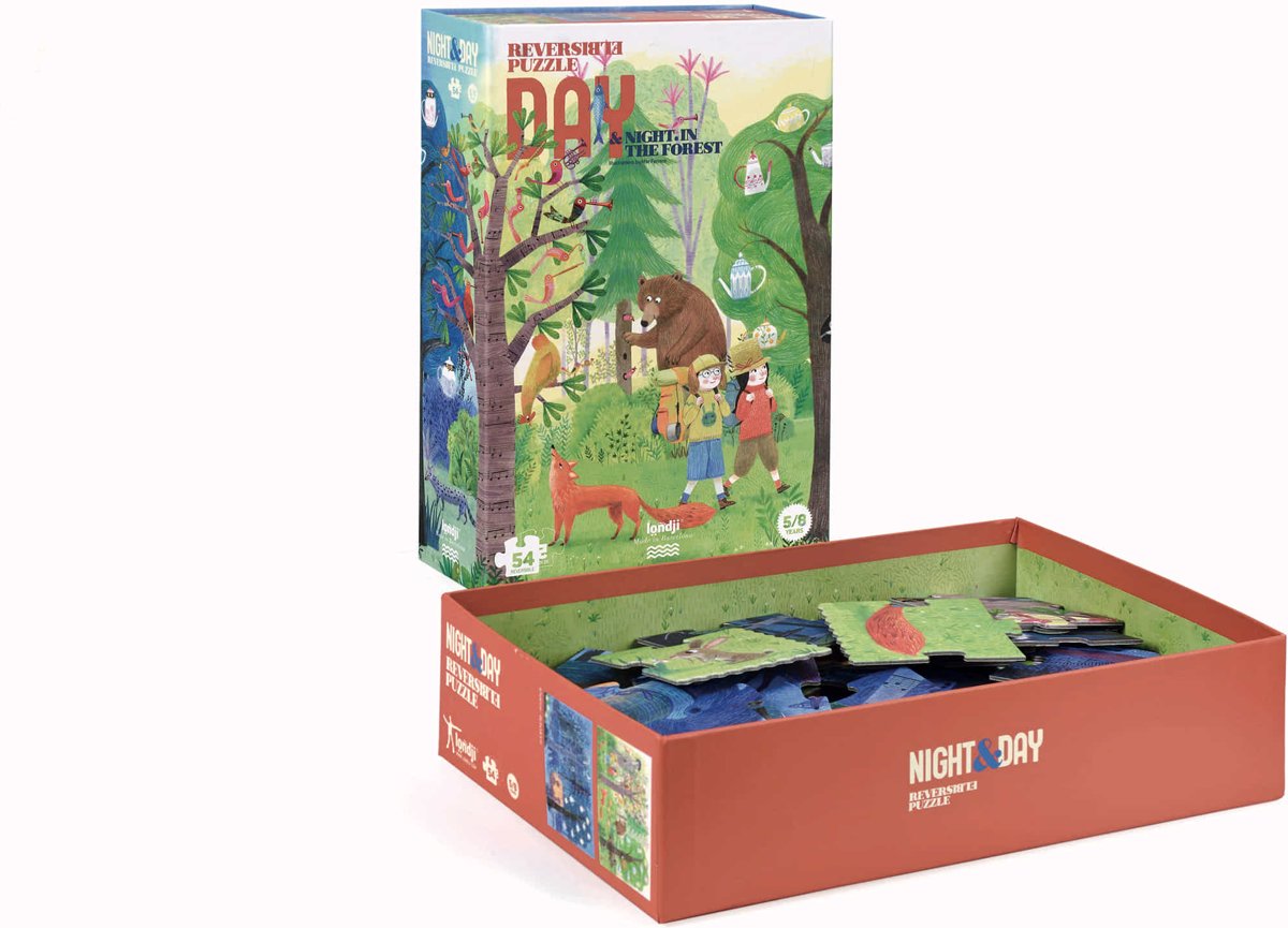 Londji Dag en nacht in het bos puzzel
