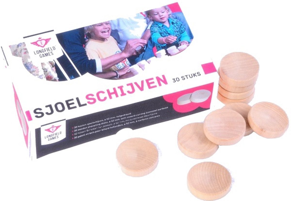 Longfield Games Sjoelschijven Holgedraaid 30 Stuks 52 X 12,5 Mm