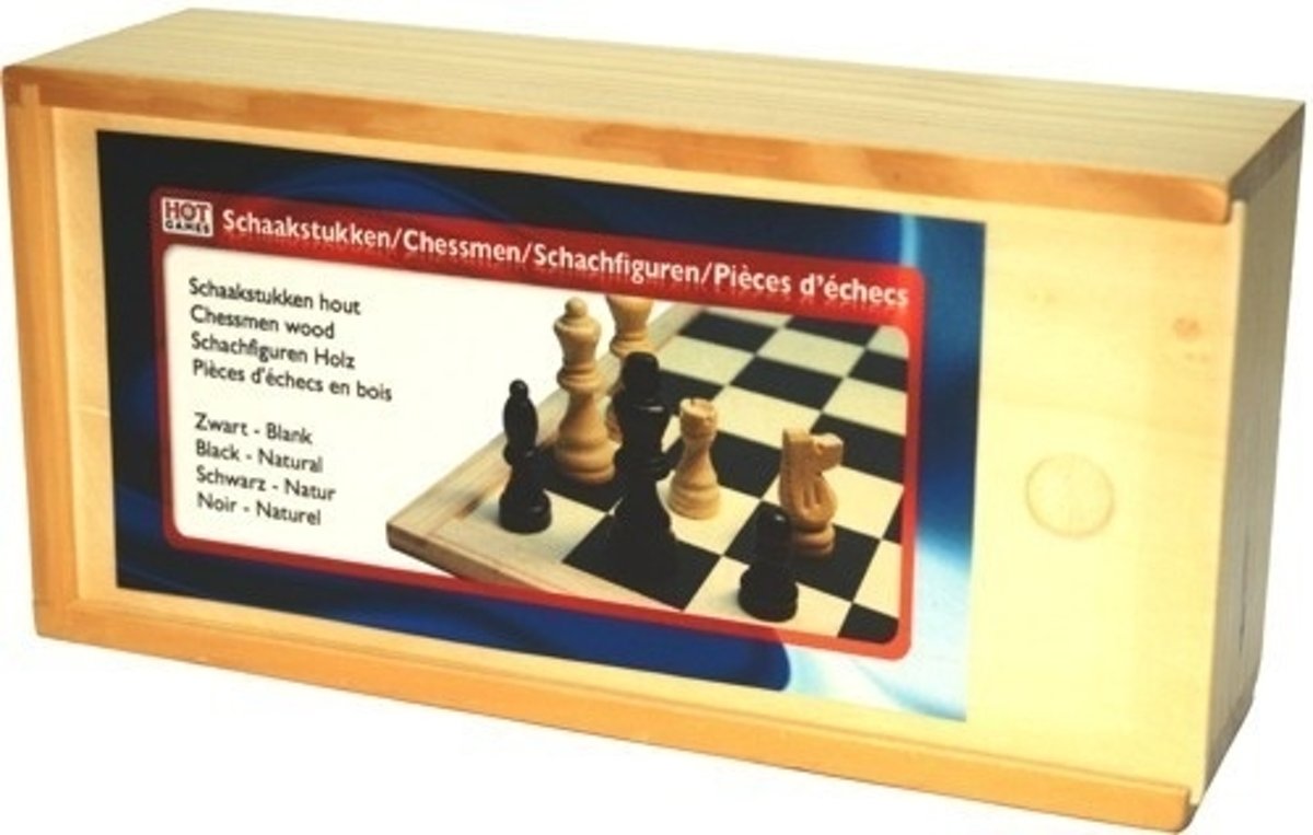 Schaakst.77 mm.Staunt.3 blank/zwart kist
