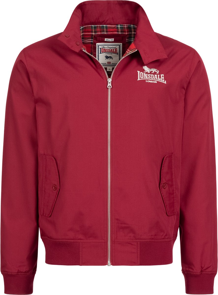 Lonsdale Slimfit Harrington Classic Bordeauxrood - Maat: M