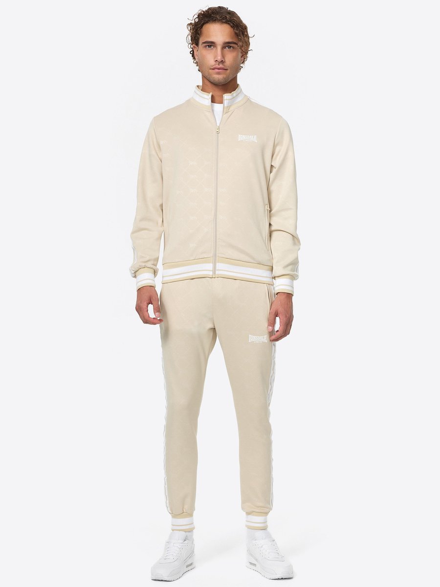 Lonsdale Trainingsanzug Ashwell Trainingsanzug schmale Passform Sand/White-S