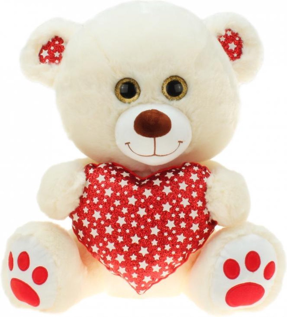 Loods28 knuffelbeer glitter hart 40cm