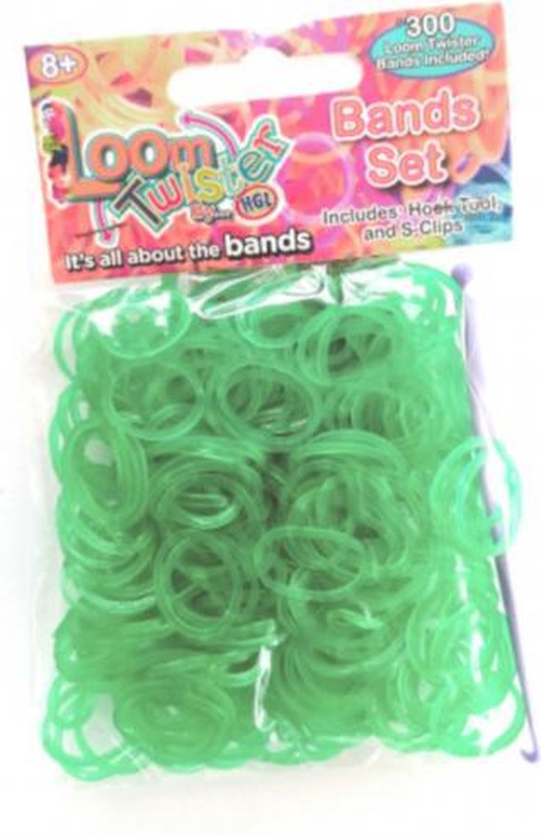 Loom Twister Loombandjes Junior Rubber Donkergroen 300-delig