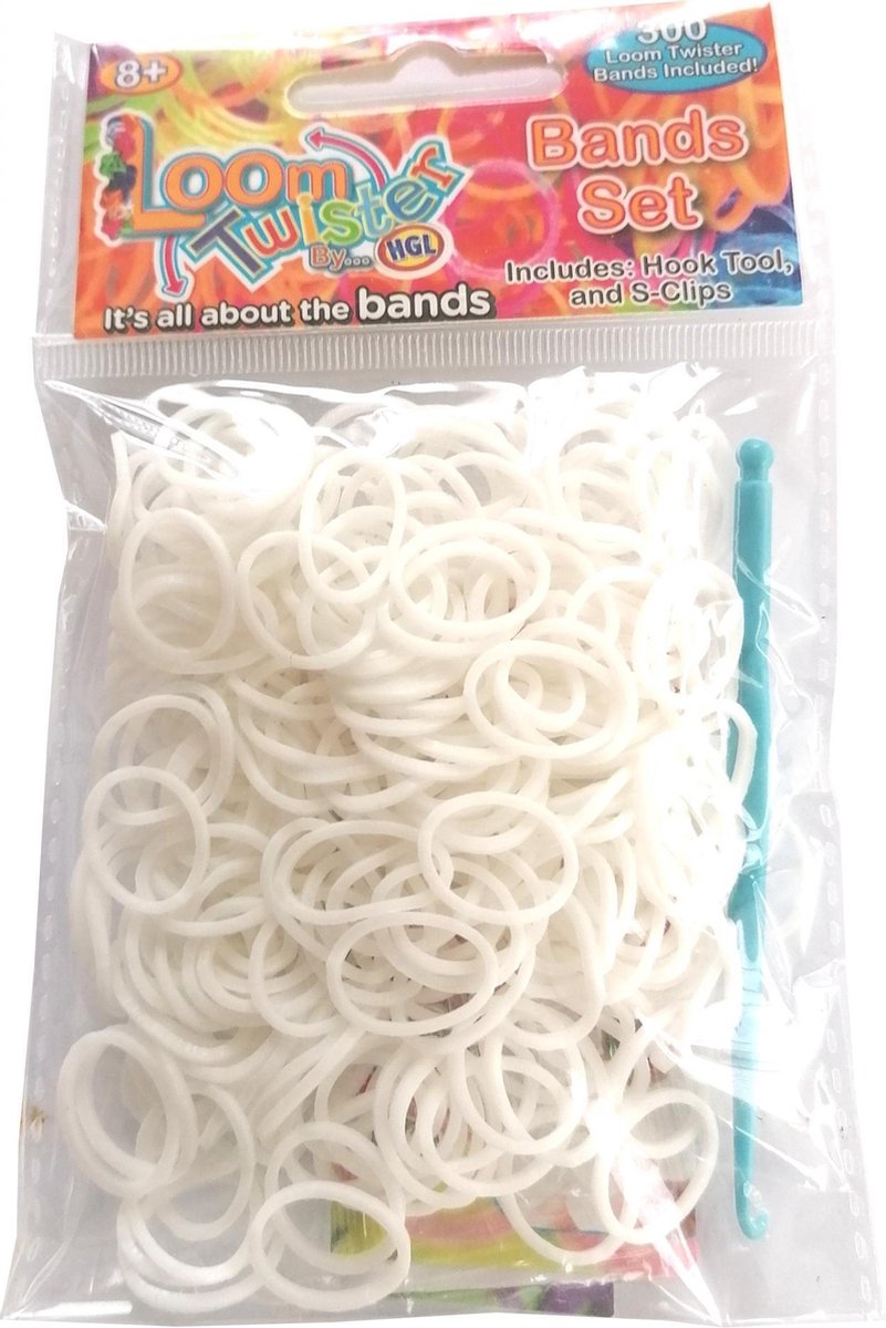 Loom Twister Loombandjes Junior Rubber Wit 300-delig
