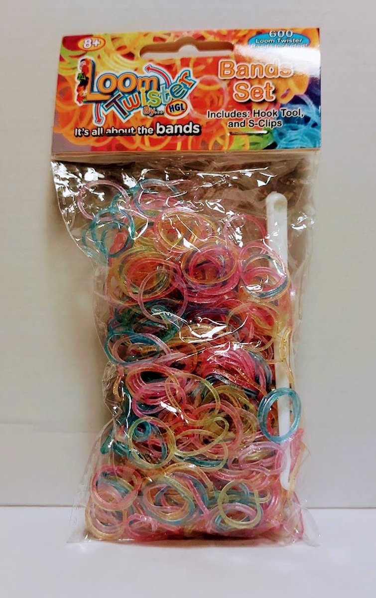 Loom Twister Loombandjes Junior Rubber glitter mix 603-delig