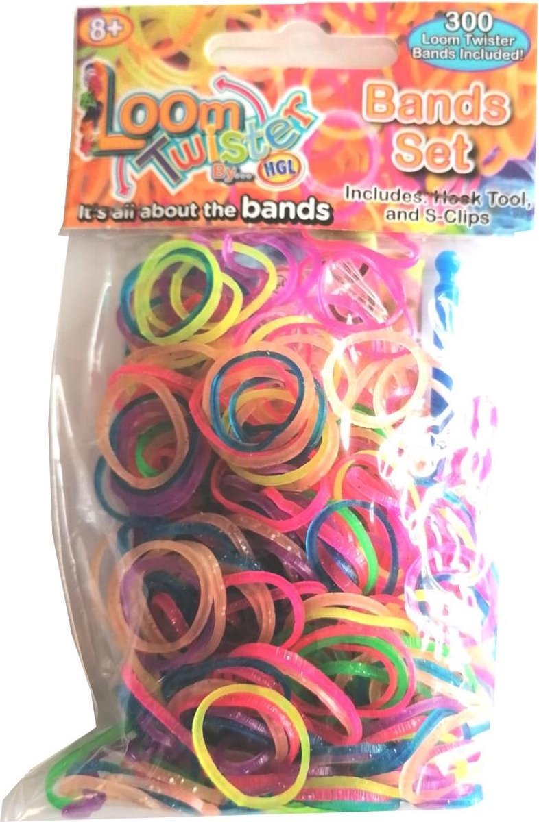Loom Twister Loombands Glitter Junior Rubber 300-delig