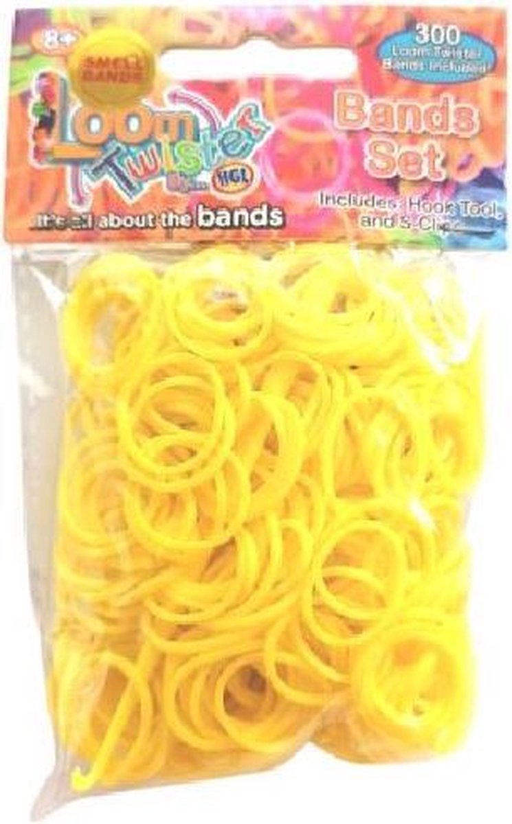 Loom Twister Loombands Met Geur Junior Geel 300-delig