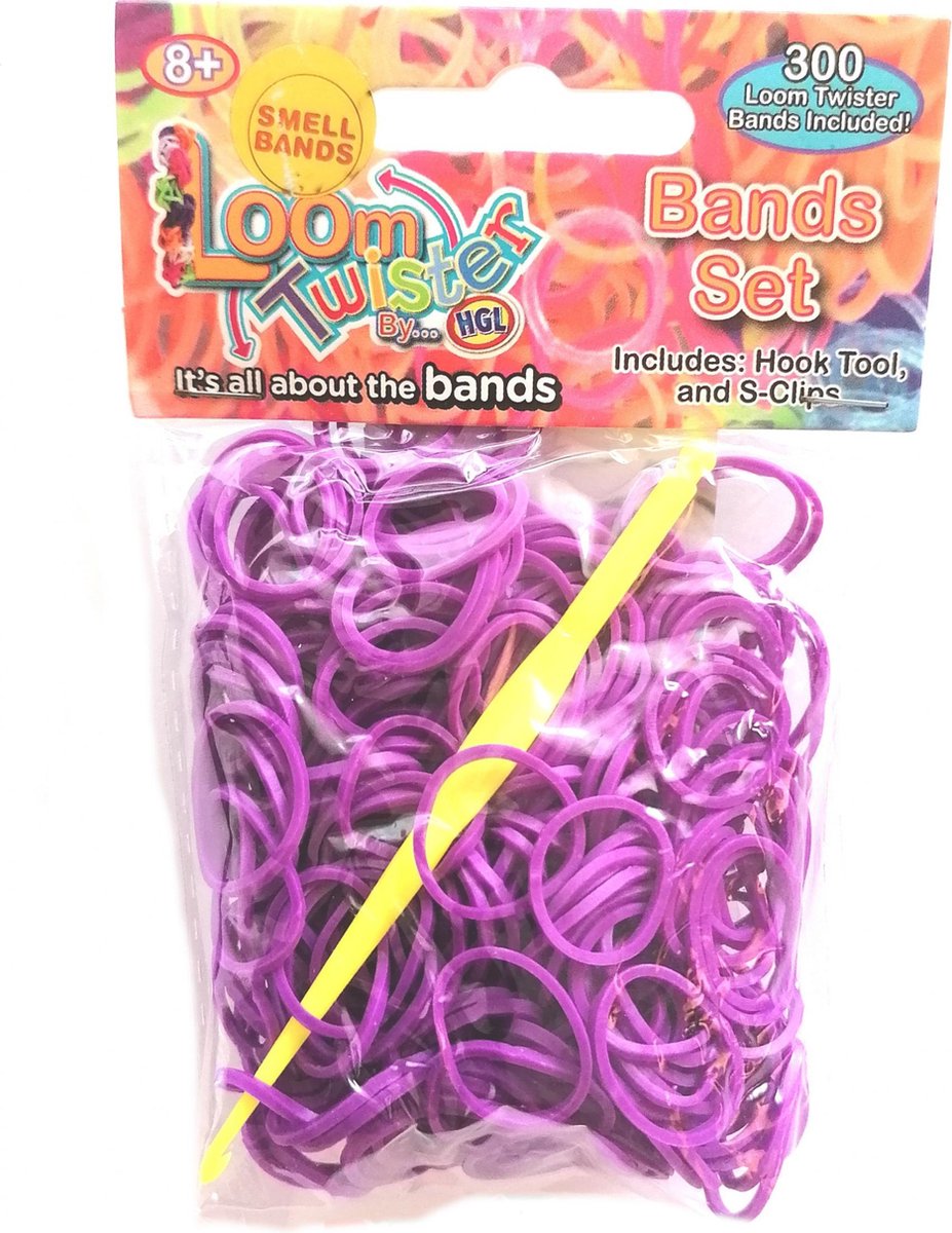 Loom Twister Loombands Met Geur Junior Paars 300-delig