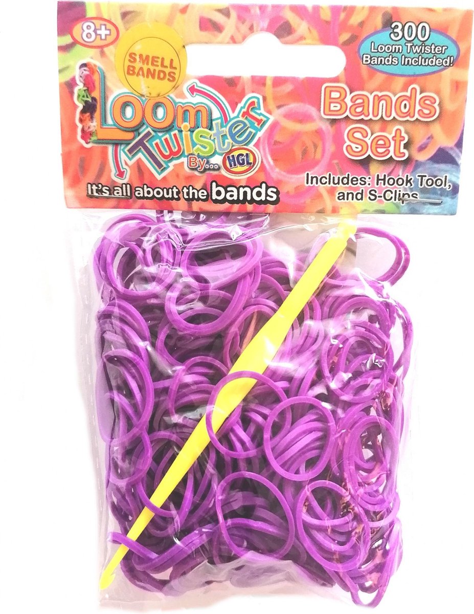 Loom Twister Loombands Met Geur Junior Paars 300-delig