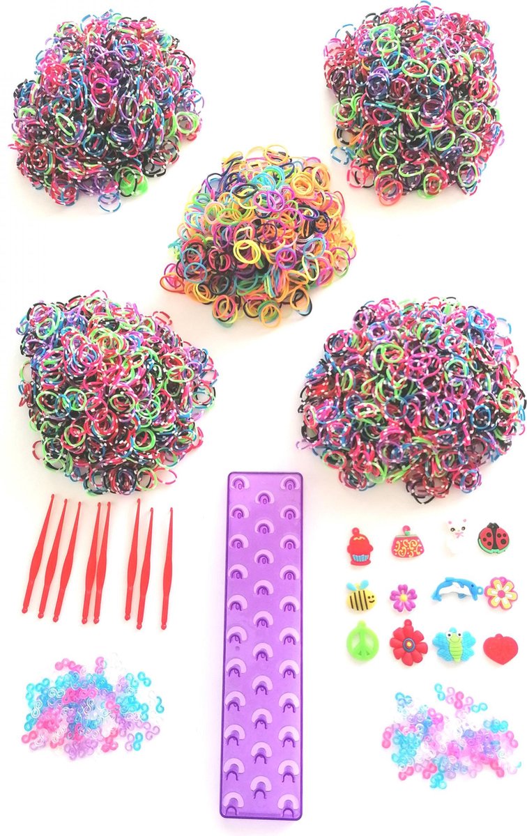Loom Twister Loombandsset Dots Junior Paars 5000-delig