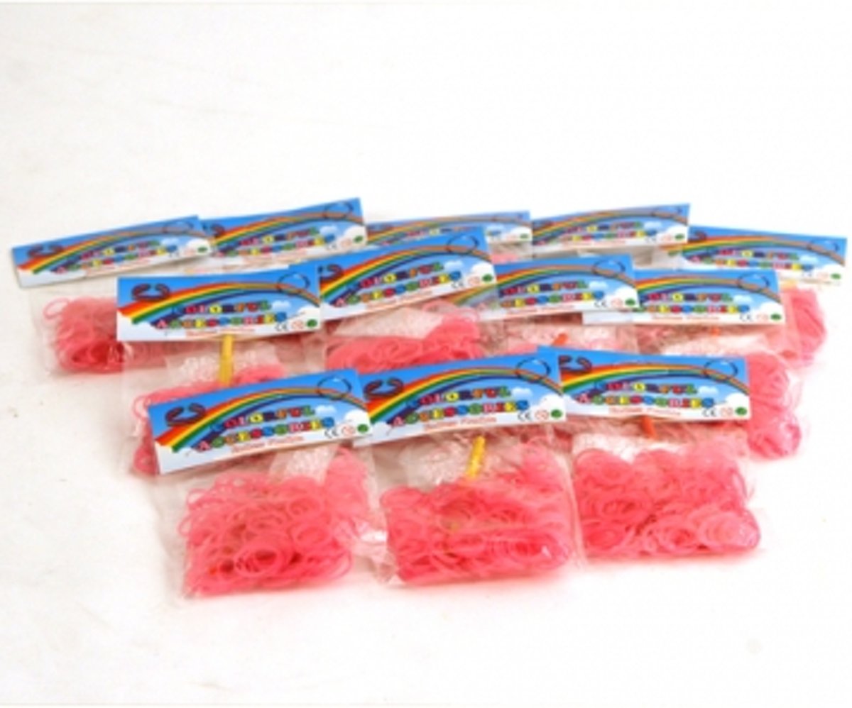 Loom Bands Parel Roze 200 Stuks