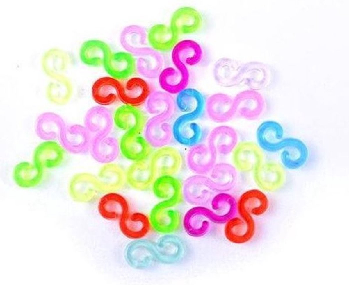 200 S-Clips Loom - Mixed color - Multi kleuren - Loombandjes - Loomfun - S Clips