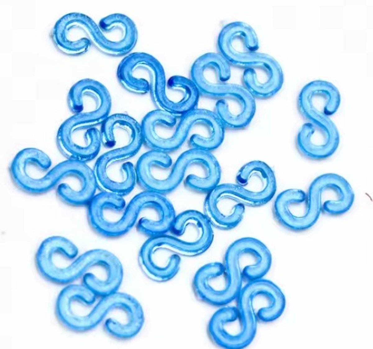 200 Stuks - S-Clips Loom - Blauw - Loombandjes -   - S Clips