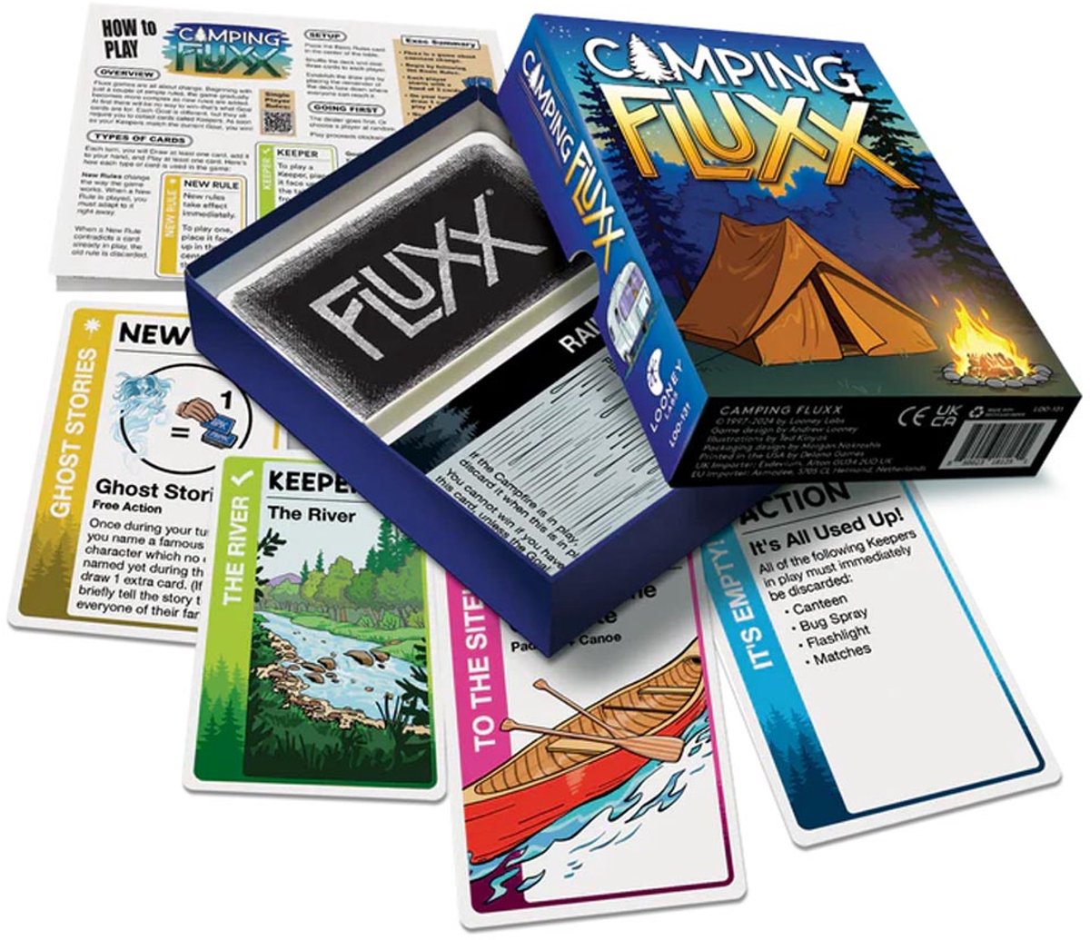 Camping Fluxx – Kaartspel – Veranderende Regels & Kampeerplezier – Gezelschapsspel - Engelstalig - Looney Labs