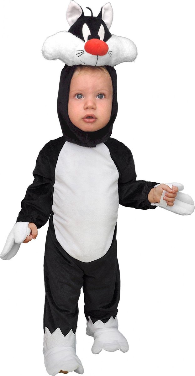 Looney Tunes Verkleedpak Sylvester De Kat Junior Zwart/wit Maat 92