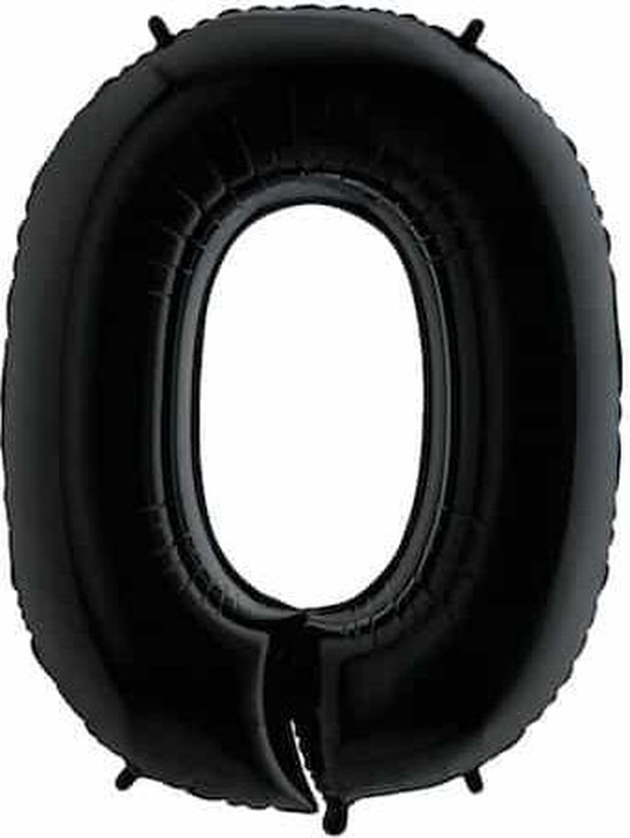 Folie Ballon Cijfer 0 - Zwart - 101cm