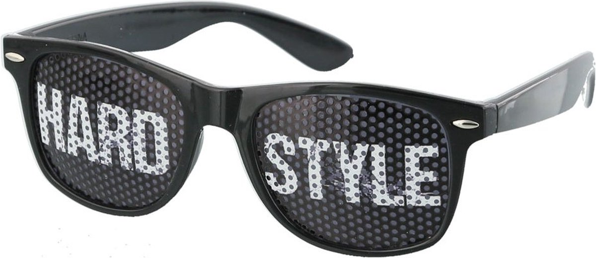 HARDSTYLE Bril - HARDSTYLE Zonnebril - Bril met Tekst - Pinhole Zonnebril - Sticker Bril - Zwart