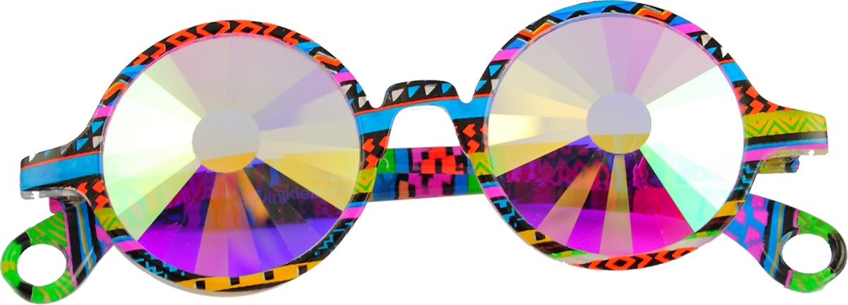 LOUD AND CLEAR® - Caleidoscoop Bril - Premium - Rond - Wormhole Multicolor - Festival Bril