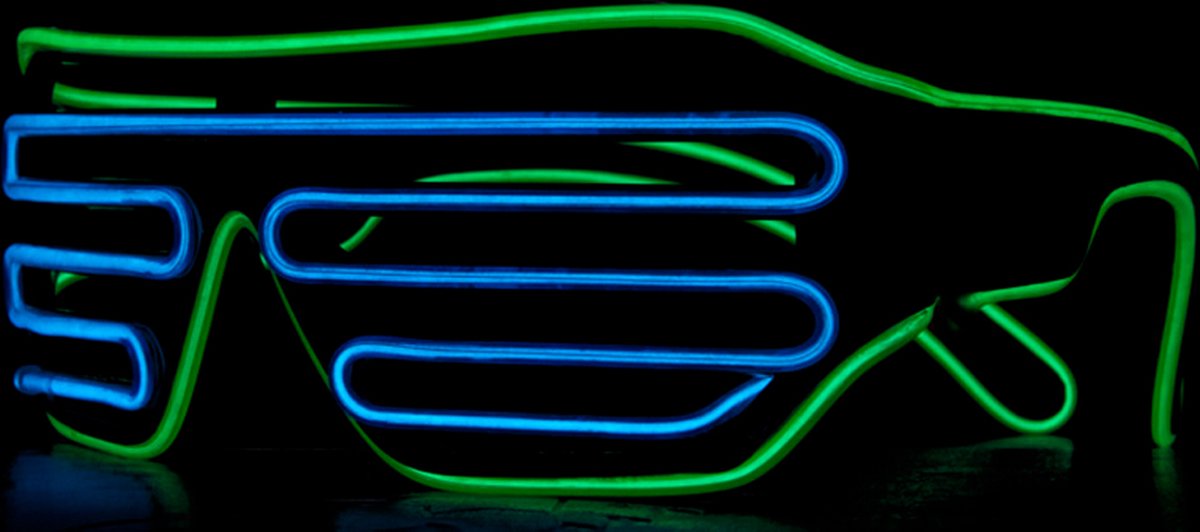 LOUD AND CLEAR® - LED Bril Shutter - Groen Blauw - Lichtgevende Bril - Feestbril - Partybril - Festival Bril