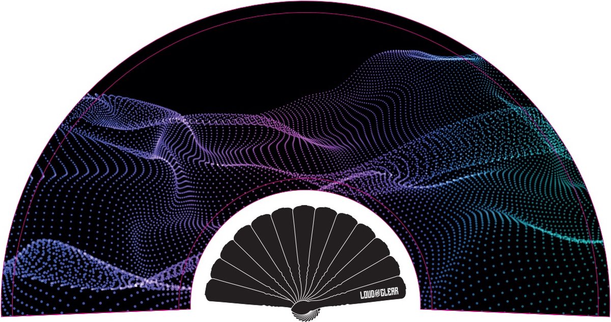 LOUD AND CLEAR® - Waaier - Handwaaier - Spaanse Waaier - Festival - Zwart - Blauw