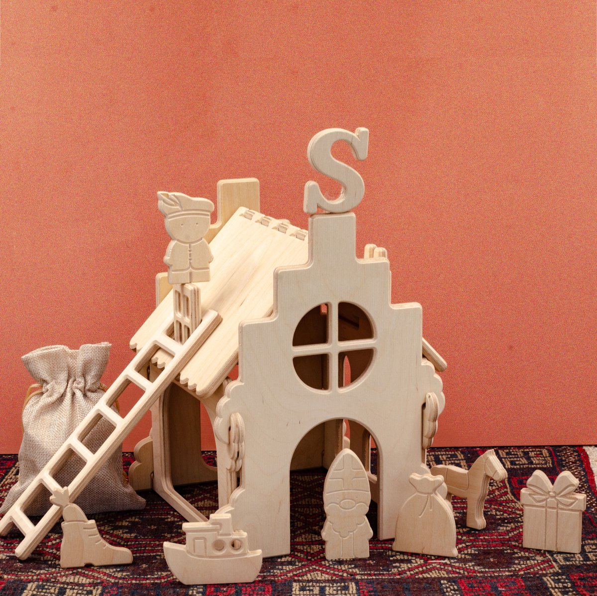 Pakjeshuis met 8 sinterklaas figuurtjes