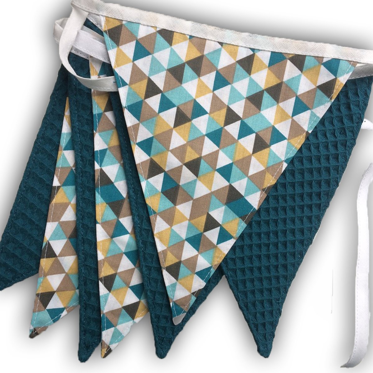   petrol met bruine driehoekjes