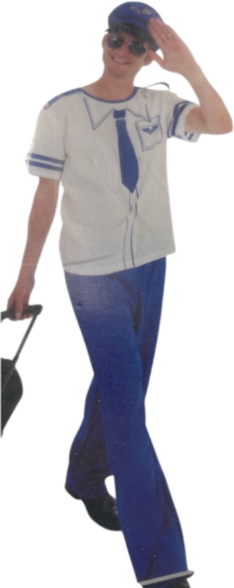 Piloot Verkleedkostuum Dames – Shirt, Broek & Pilotenpet – Maat M