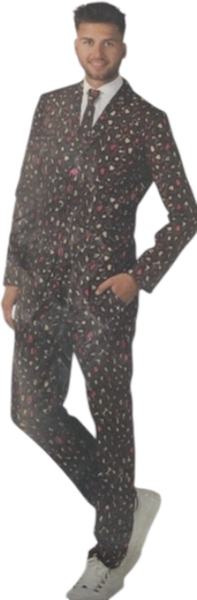 Power Suit – Blazer, Broek & Stropdas in Ondeugende Kleuren Maat M