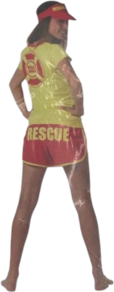 Sexy strandwacht outfit – Rood/geel – 3-delige set – Maat S