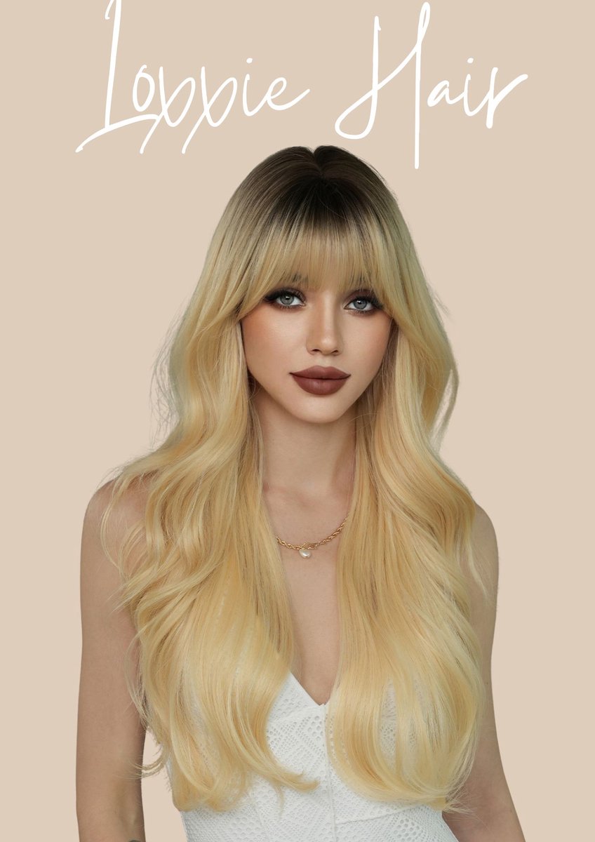 Loxxie Pruik – Licht goud blond – Lang – Slag – Premium Hittebestendig & Wasbaar – Natuurlijk & Comfortabel