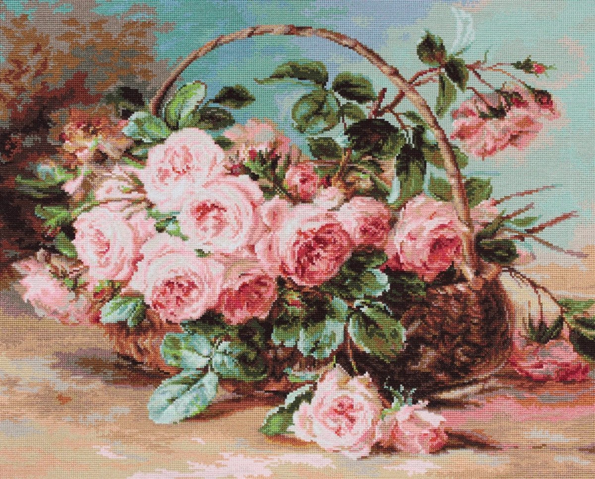 Basket of Roses - borduurpakket met telpatroon - Luca-S - b547